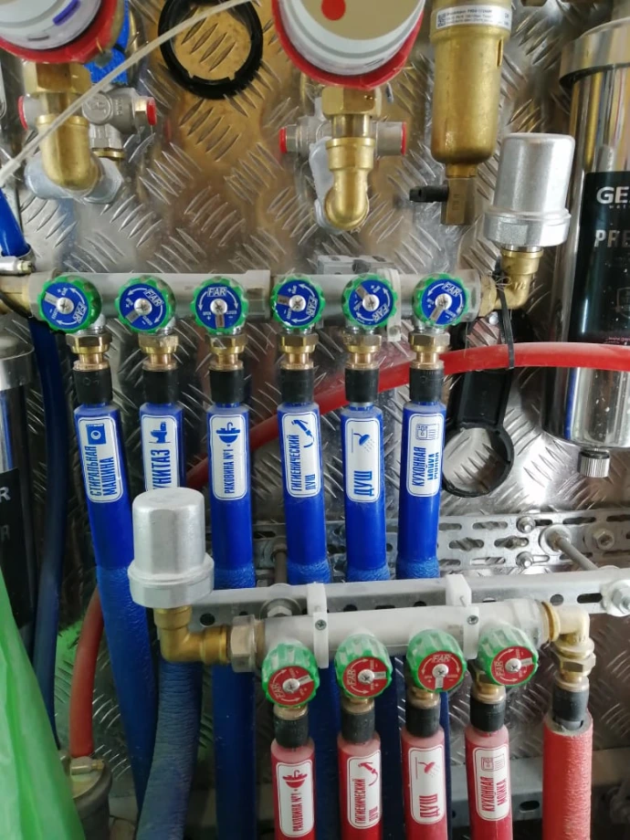 Installation d'un collecteur de distribution d'eau et de plomberie sanitaire